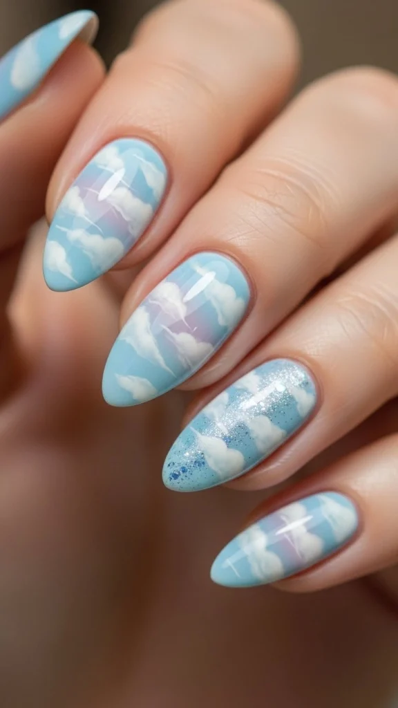 Soft Cloud Blue Strokes