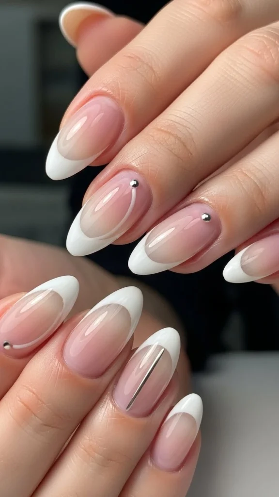 Soft French Tips with a Modern Shape