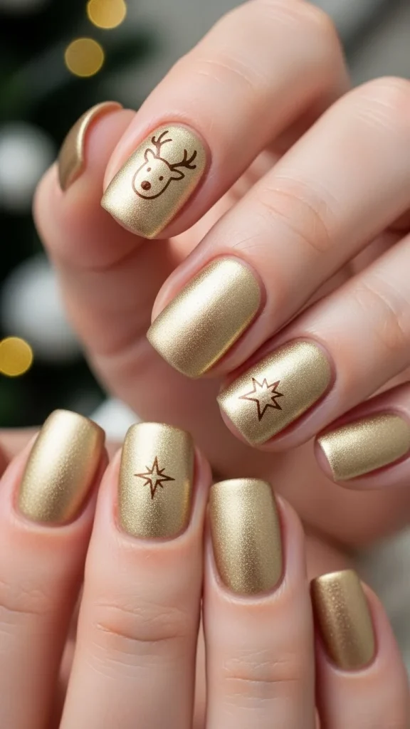 Soft Gold Nails with a Minimal Look