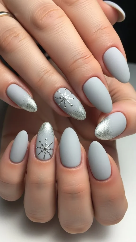 Soft Gray Nails with a Clean Appearance