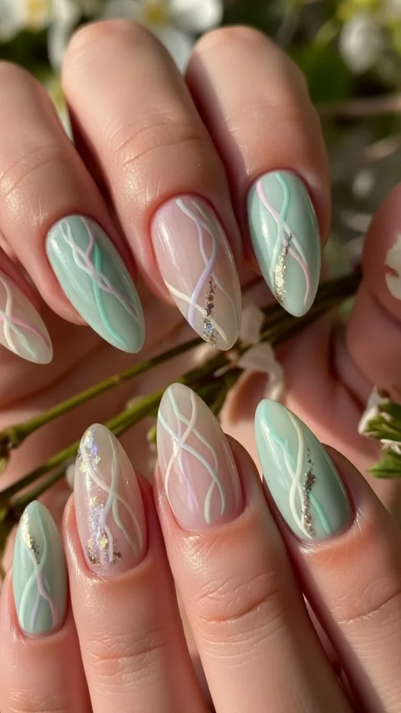 Spring Nails Styled with Subtle Line Work