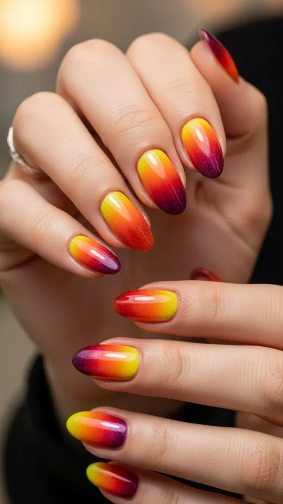 Sunset Gradient Nails for Warm, Vibrant Vibes