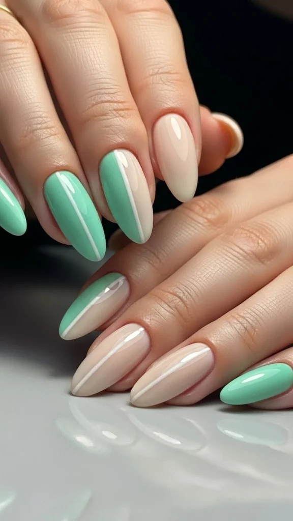 Two-Tone Split Nails for a Fresh Contrast