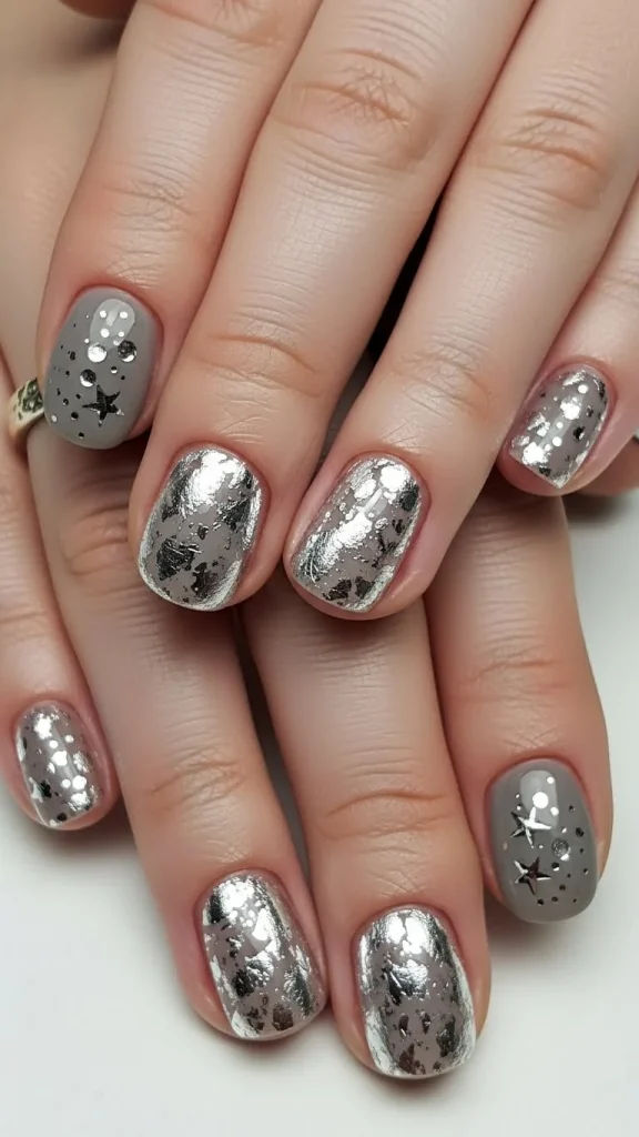 Warm Gray with Silver Foil Touches