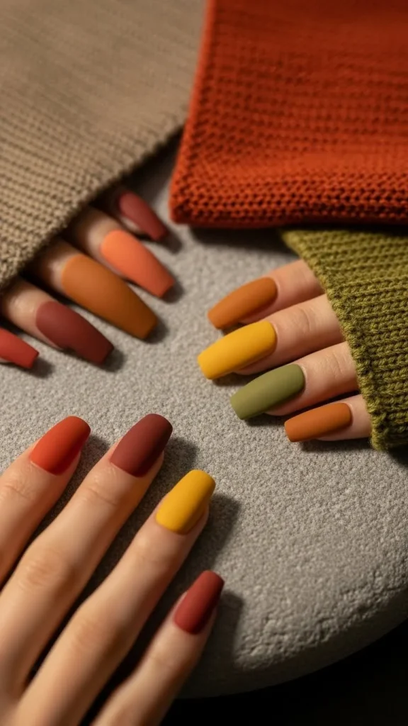 Warm Matte Nails for Cold Days