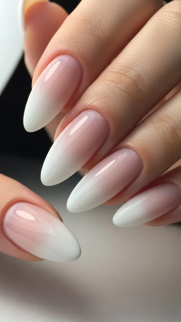 White Ombre Nails for a Soft Gradient Flow