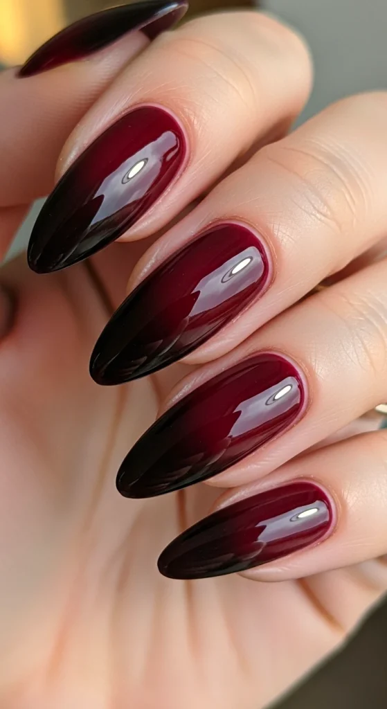 Deep Maroon Ombre Fade