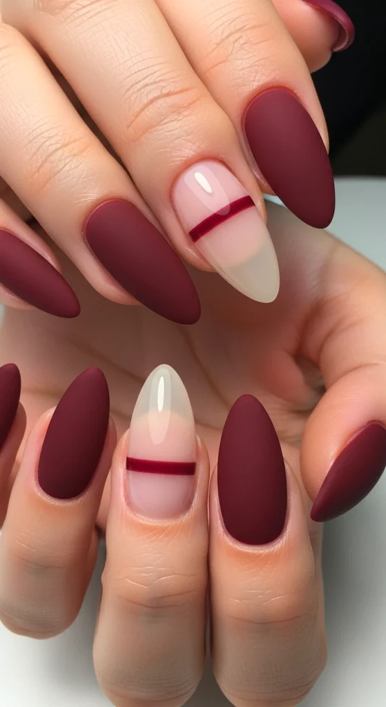 Maroon and Sheer Nude Balance