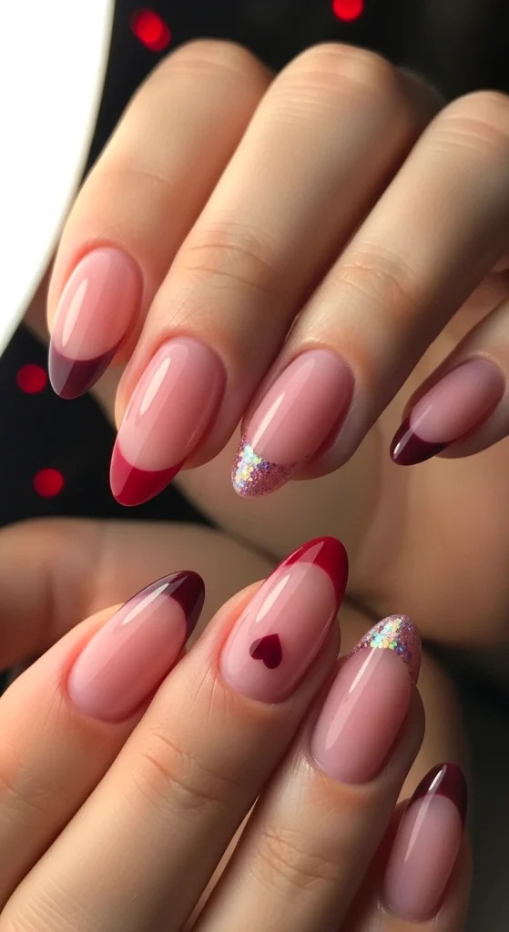 Minimal French Tips in Romantic Tones