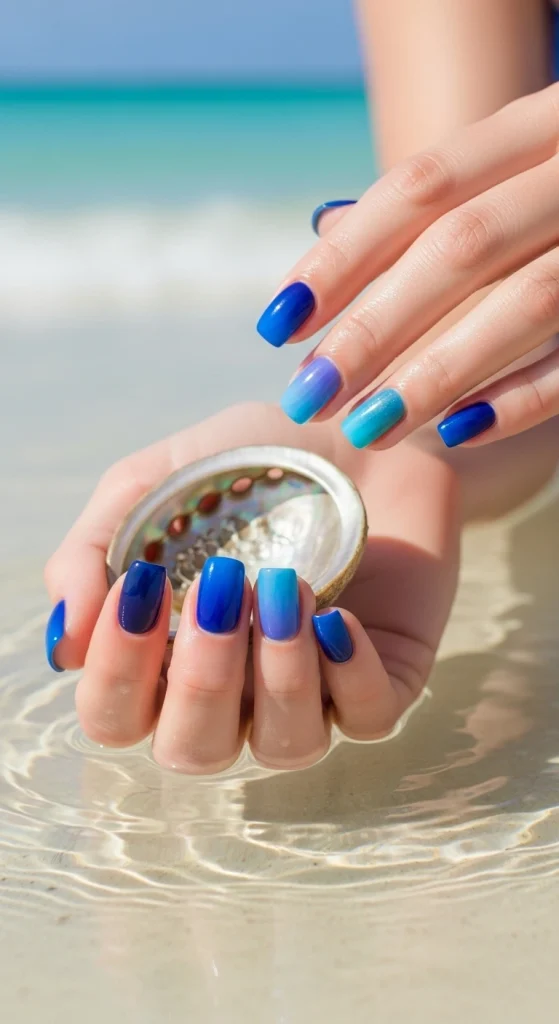 Mixed Blue Shades for Visual Balance Wear