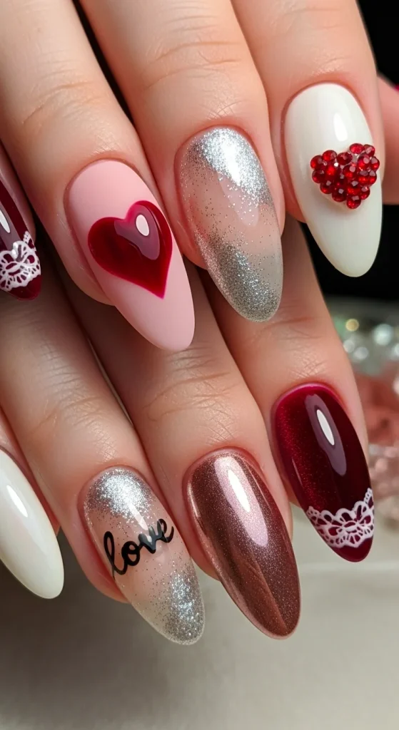 Mixed Finish Nails with Gentle Contrast