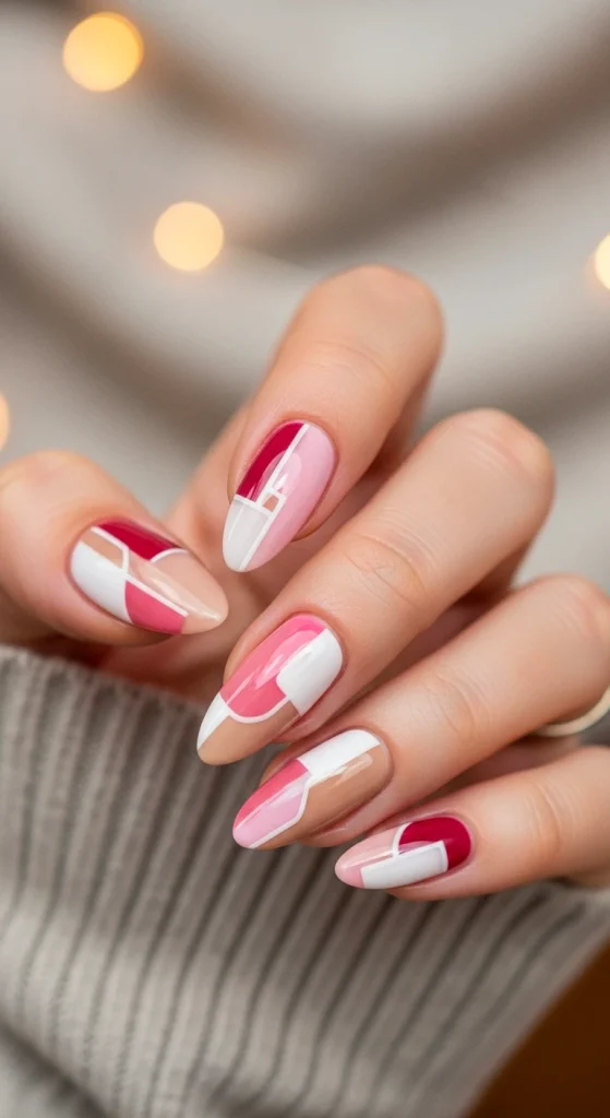 Pink and Neutral Color Blocking