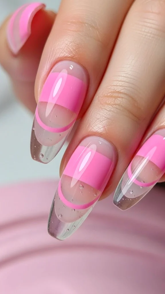 Sheer Pink Layers with a Glossy Finish