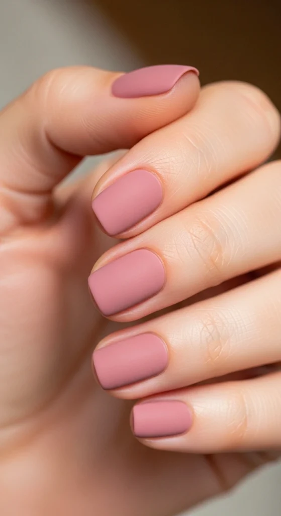Short Nails in a Solid Muted Tone