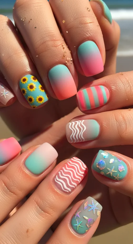 Summer Nails with a Matte Twist
