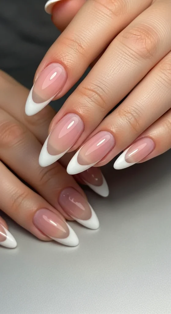 Thin French Tips with a Modern Curve