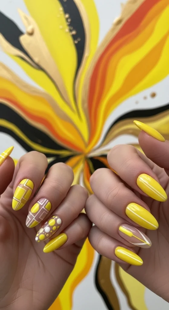 Abstract Yellow Art for a Trendy Edge