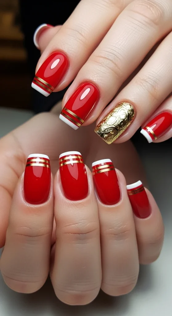 Classic Red with Gold Accents