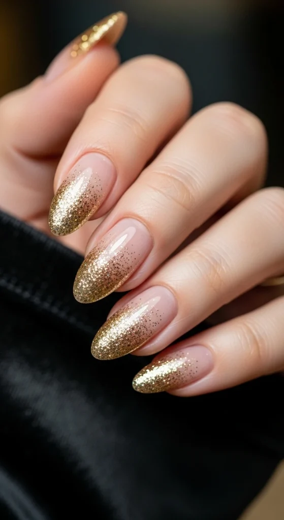 Gold Glitter Fade for Subtle Sparkle