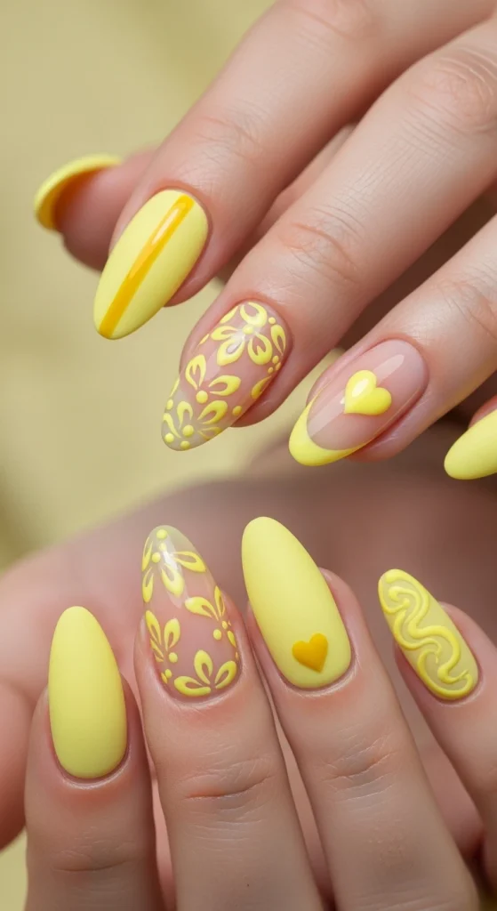 Matte Yellow with Glossy Details