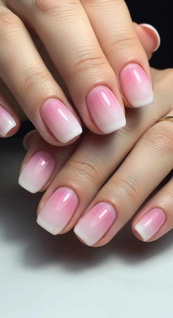 Milky Pink Nails with Rounded Shapes