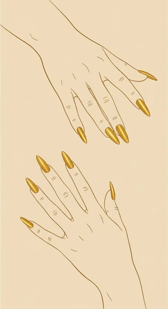 Minimal Line Art in Golden Tones