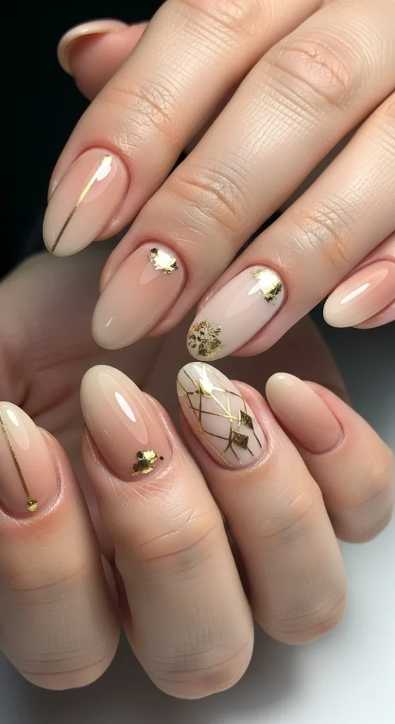 Nude Shades with Fine Gold Accents