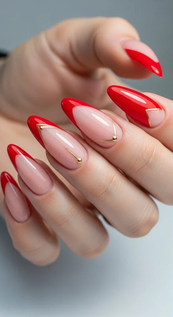 Red French Tips with a Modern Twist