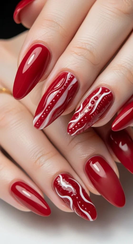 Satin Red with Glossy Detailing