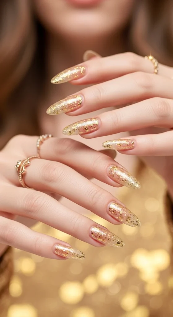 Sheer Gold Layers for an Airy Look