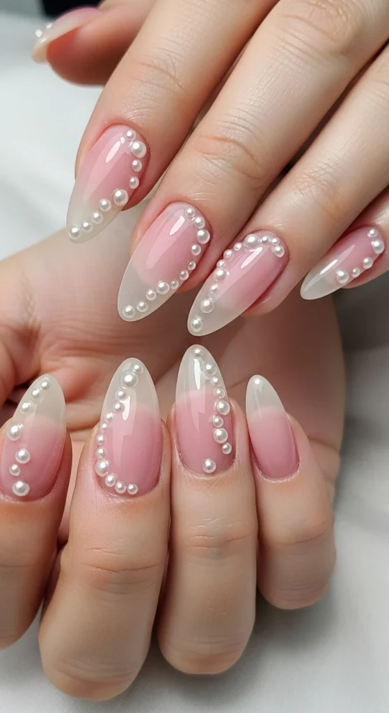 Sheer Pink with Pearl Details