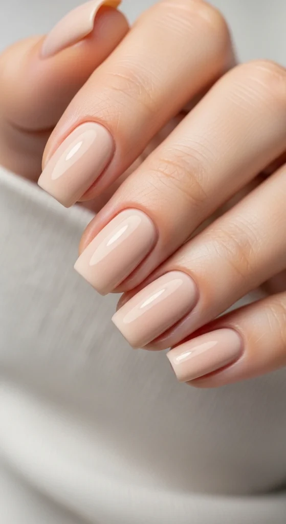 Short Nude Nails with Clean Edges