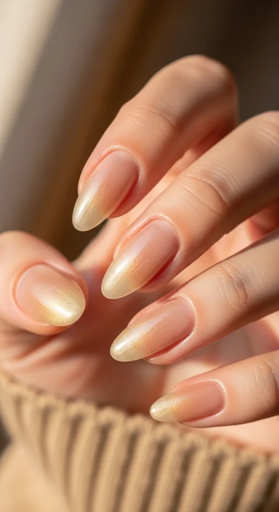 Soft Gold Sheen on Neutral Bases