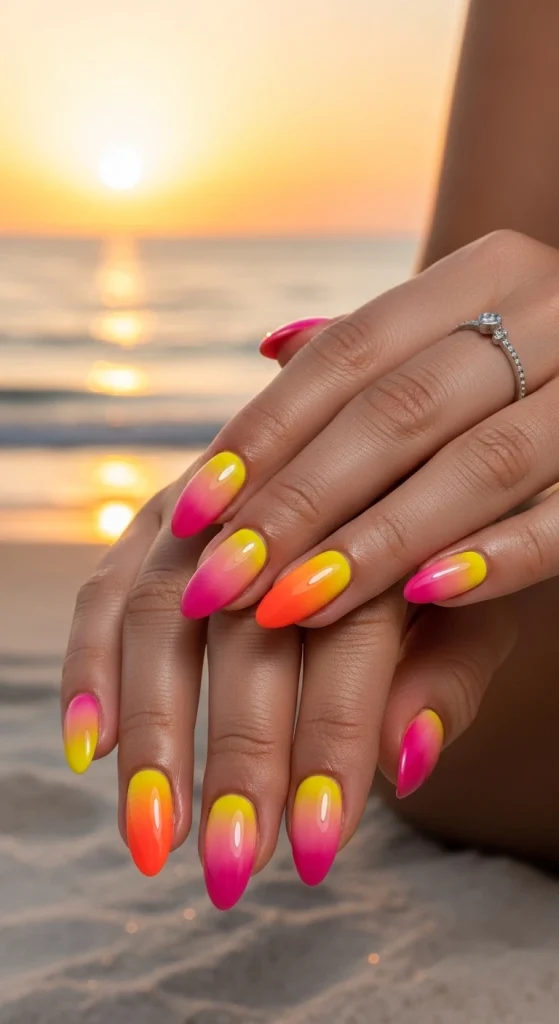 Sunset Ombre Nails