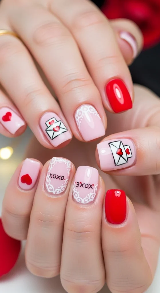 Tiny Love Letter Nail Art